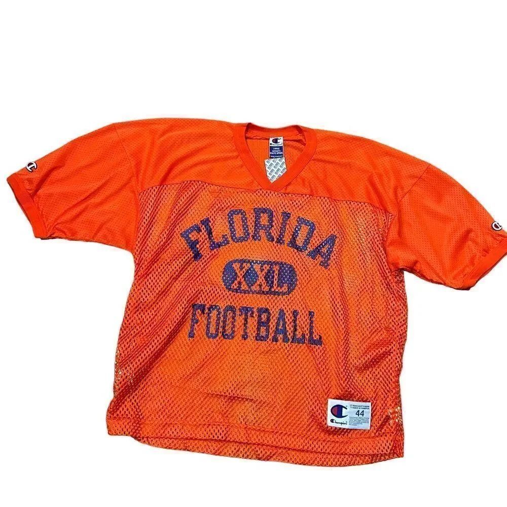 Champion Florida XXL Football Vintage 1990s Orange Practice Mesh Net Jersey